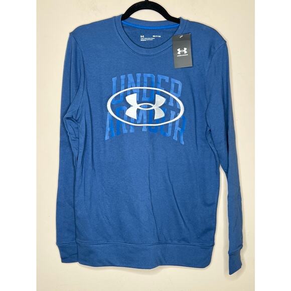NWT UNDER ARMOUR UA Mens Loose Crewneck Embroidered Sweatshirt SIZE SMALL - Picture 1 of 6